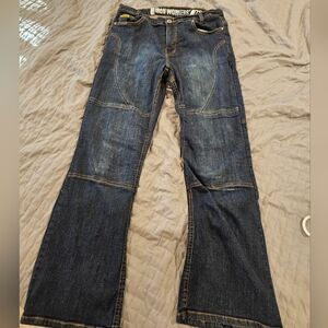 Bilt IronWorkers 0398 denim and kevlar motorcycle jeans with armor Womens sz 12